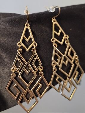 Gold Geometric Dangle Earrings - Women Jewelry